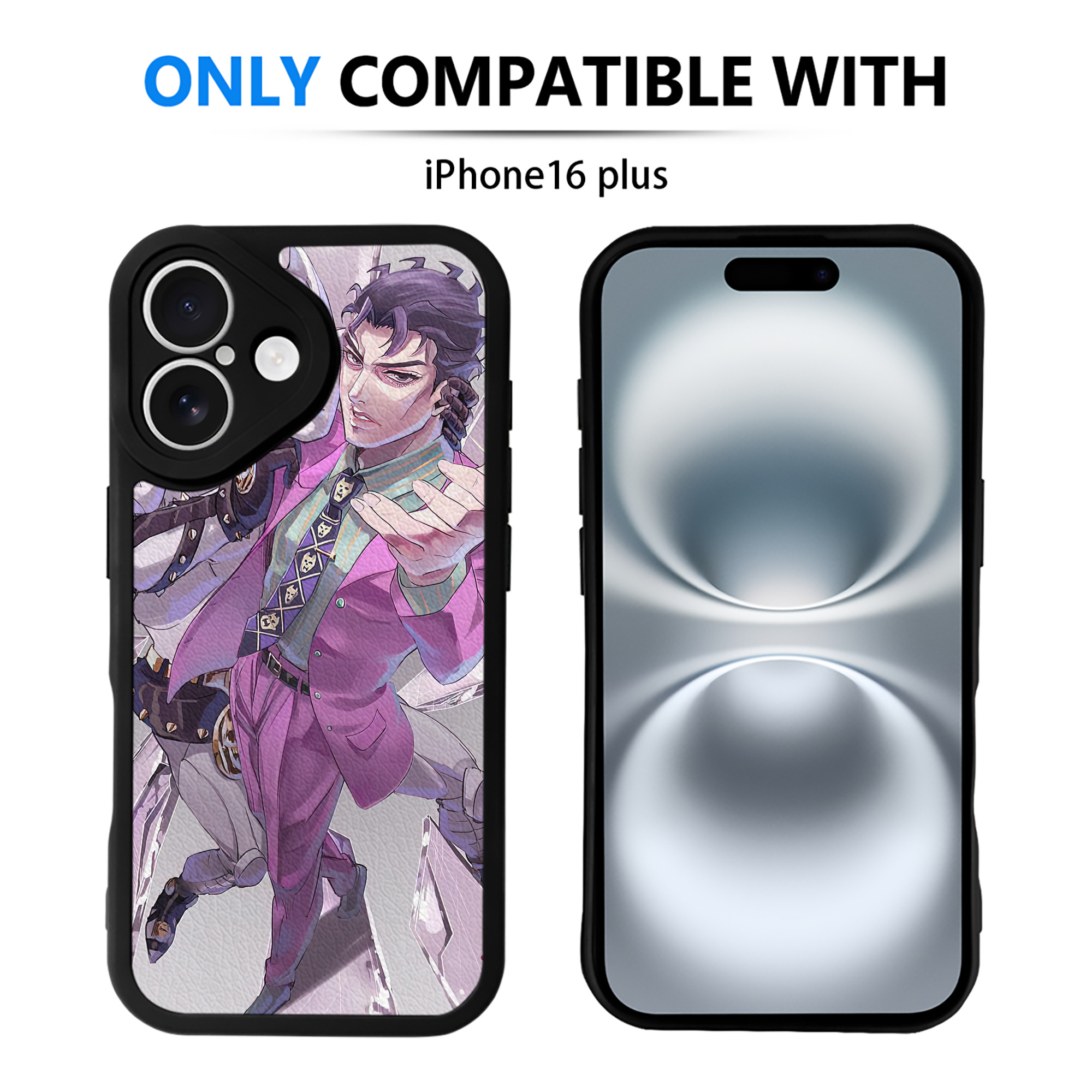 （画像用） ジョジョの奇妙な冒険 JoJo's Bizarre Adventure 【iPhone 16シリーズ対応】シリコンスマホケース（レザー調） 材質：シリコン